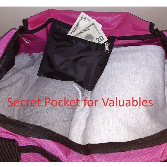 25" Pink Duffle Bag Gym Bag - Travel Bag - Carry-On Bag - Overnight Bag - Picture 5 of 11